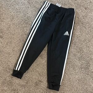 adidas Black Joggers with White Stripes - Kids
